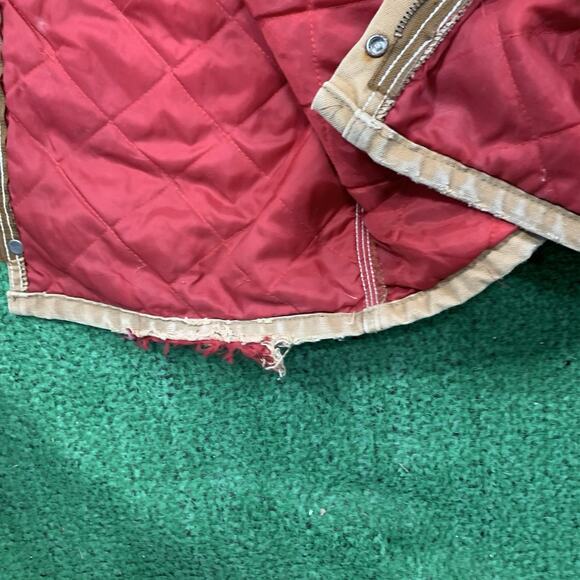 VINTAGE MEN'S CARHARTT 44 REGULAR QUILT LINED BROWN COVERALLS 996QZR USA - Picture 10 of 16